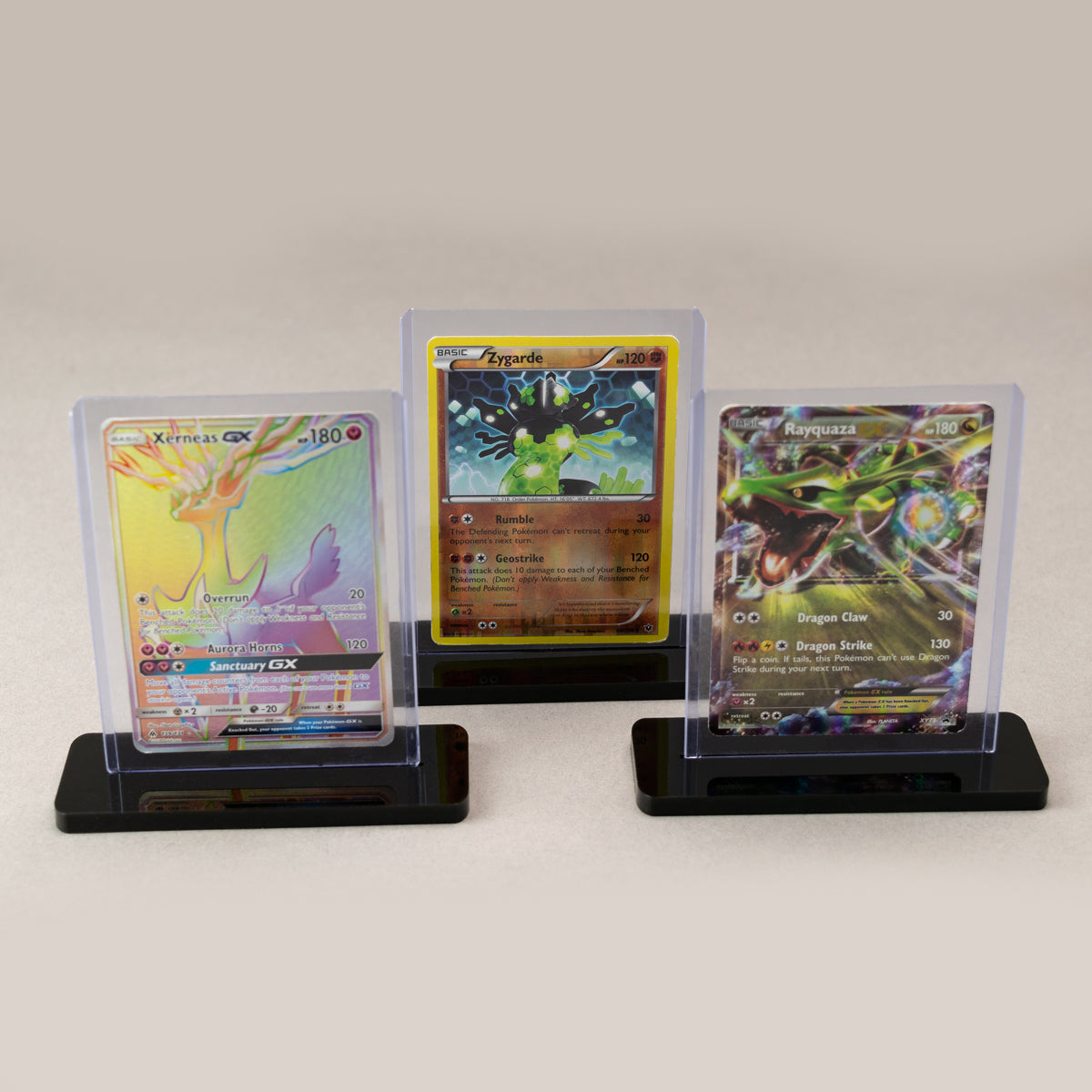 Double Toploader card stand / holder for Pokemon / Magic / Yu Gi Oh cards