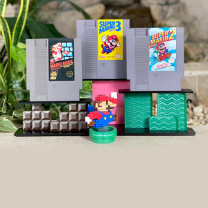 Super Mario Brothers 1,2,3 NES Cartridge Display