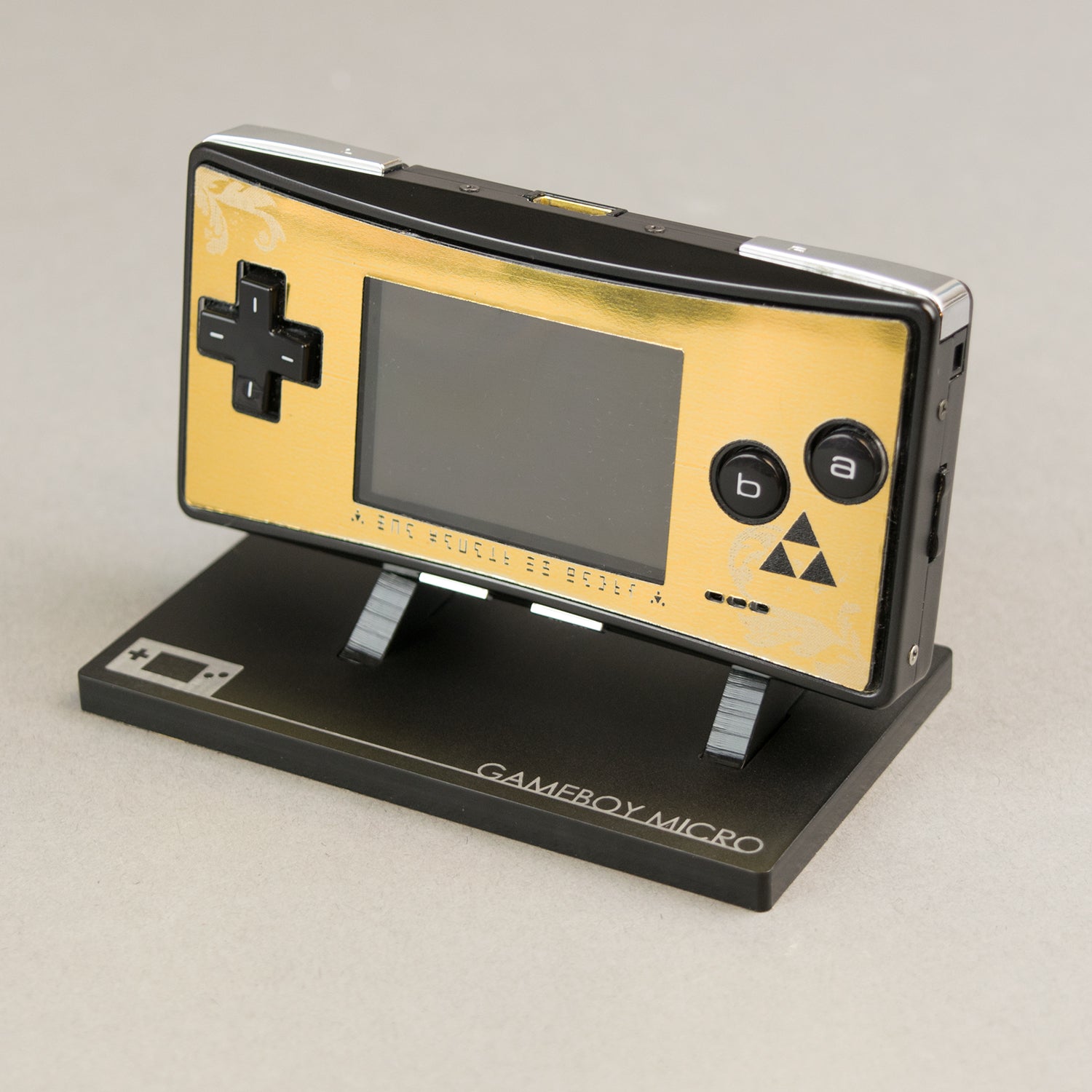Game Boy Micro Zelda-Themed Gold Faceplate Rose Colored Gaming